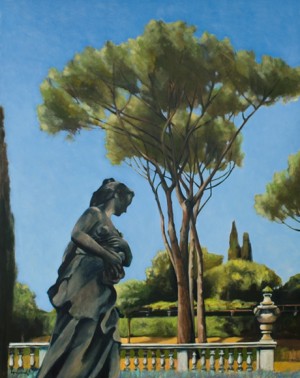 Statue and Pines